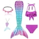 thumbnail image 1 of 2023-5 unids/set niñas cola de sirena traje de baño niños La Sirenita disfraz Cosplay ropa de playa traje de baño-1, 1 of 3
