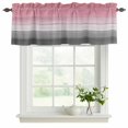 thumbnail image 2 of Pink Gray Valances for Windows, Decorative Rod Pocket Window Valance Curtains, Vintage Country Gradient Wooden Plank Line Short Curtain Drapes for Kitchen/Living Room, 2 Panels, 42" W x 12" L, 2 of 8