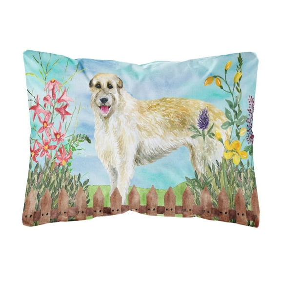 Carolines Treasures CK1232PW1216 Irish Wolfhound Spring Canvas Fabric Decorative Pillow  12H x16W multicolor