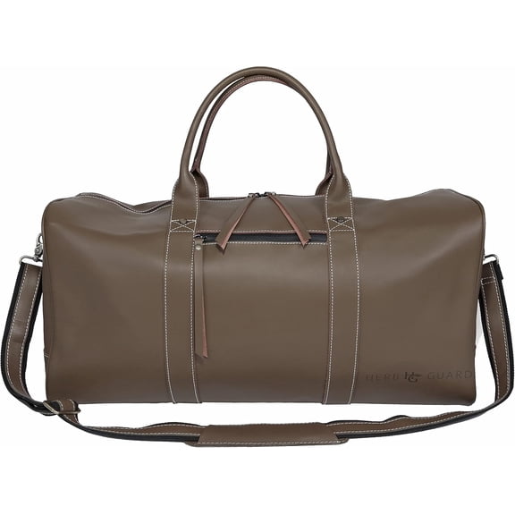 Herb Guard Real Leather Duffle Bag - Fully Smell Proof