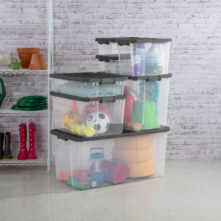 Sterilite 40 Qt Clear Plastic Under Bed Storage Container