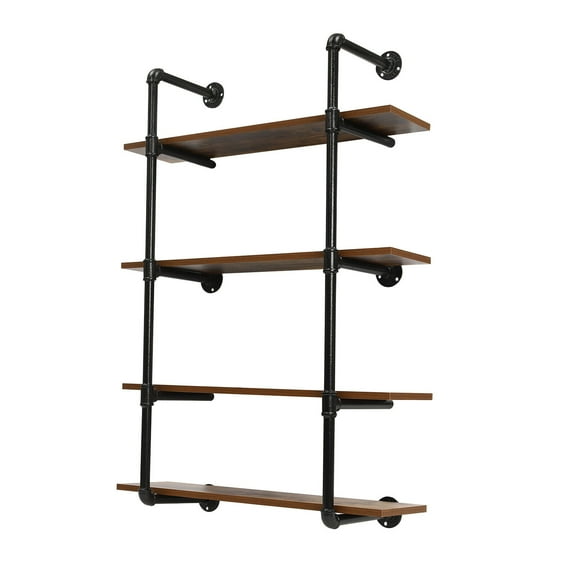 30"/36" Industrial Pipe Shelf Wall Mounted Shelving Hanging Floating Rustic Wood Shelf Wall Rack Storage Shelf
