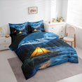 thumbnail image 2 of Catabedysis Starry Camping 7 Pieces Full Size Bedding Sets,Mountain Tent Print Full Size Bed in a Bag For Boys,Multicolor,Black Reversible, 2 of 7