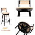 thumbnail image 5 of Rustic Bar Stools Set of 2 | Swivel Function for Coffee Shops | Black Powder - Coated Metal Frame | Provide Comfort in Long - sitting Sessions, 5 of 5