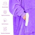thumbnail image 6 of PMONPA Wearable Blanket Hoodie, Flannel Sherpa Fleece, Warm and Cozy Giant Sweatshirt for Adult, Woman and Man, One Size Fits All (Light Purple), 6 of 7