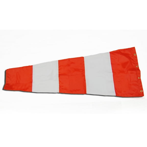 Airport Windsock Corporation 13" X 54" Orange & White Replacement Windsock 100% USA Made