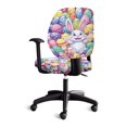 thumbnail image 4 of Chririnla Stretchable Computer Office Chair Cover for Gaming Chair, 2 Piece Office Chair Covers Polyester Fabric Office Chair Slipcover Rabbit Easter Egg Pattern, 4 of 8