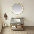 thumbnail image 5 of Funes 36" Single Sink Bathroom Vanity in Brushed Gold Frame Gray Top w/ Mirror, 5 of 8