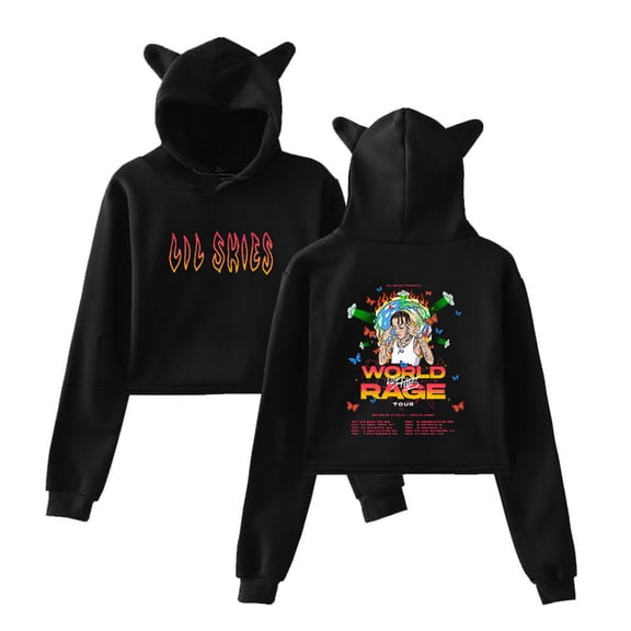 Lil Skies World Rage Tour Cat Ear Hoodie Casual Bear Ear Sweatshirt Fashion Tops