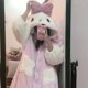 thumbnail image 3 of Sanrio-Pijama Kawaii My Melody con capucha para mujer, camisón de terciopelo Coral para el hogar, ropa de invierno para mantener el calor, felpa de Anime rosa, 3 of 3