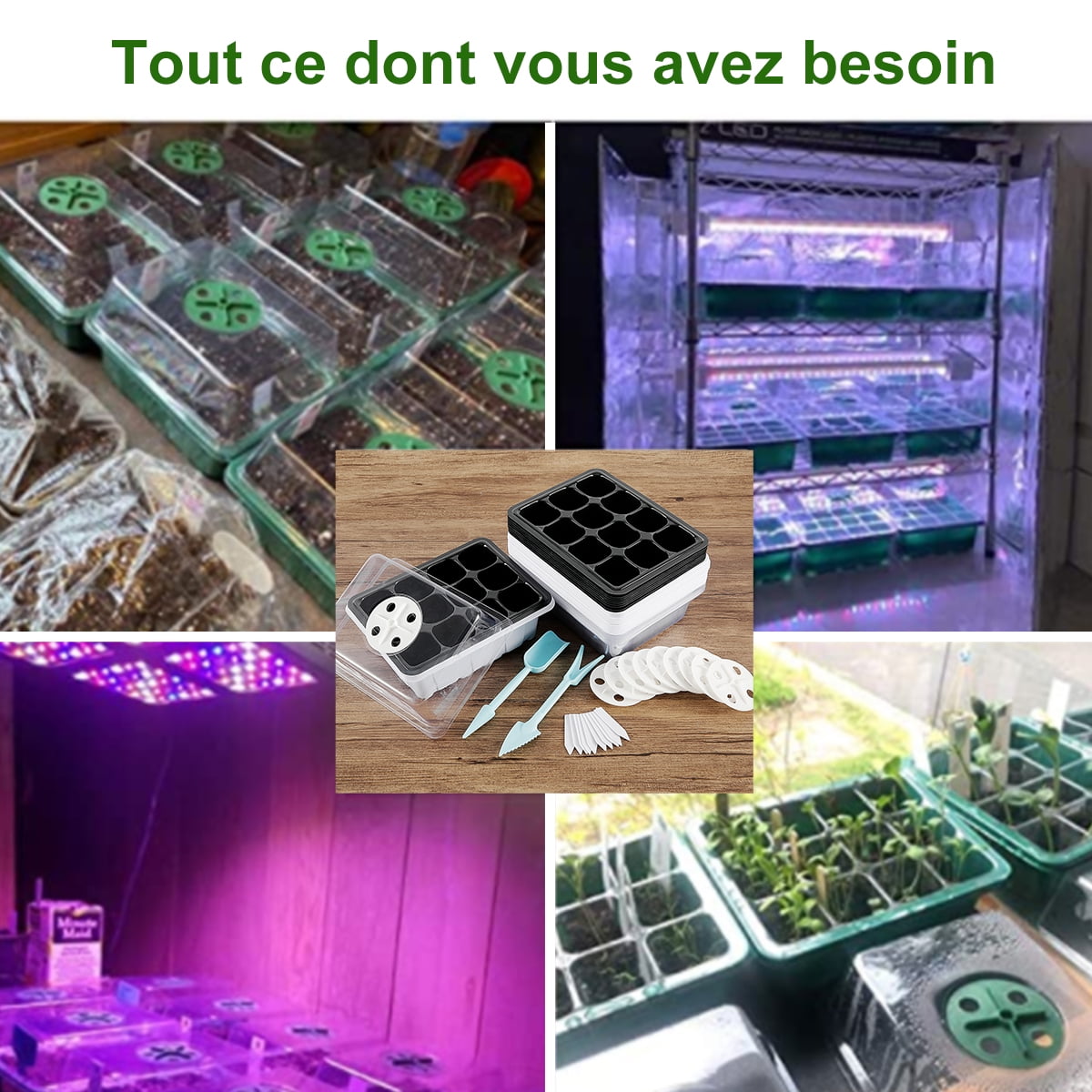 Seedling Tray with Transparent Cover Resusable Plastic Seedlings