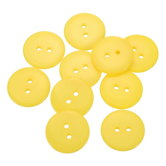 10pcs Resin Sewing Button, 20mm (3/4-inch) 2 Holes Round Craft Buttons, Yellow