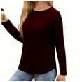 thumbnail image 3 of Akafmk Womens Long Sleeve Maternity Tops,Women's Maternity Solid Color Crew Neck Raglan Sleeves Long Sleeve Asymmetrical Fleece Hem Slit Loose Tshirt Tops, 3 of 3