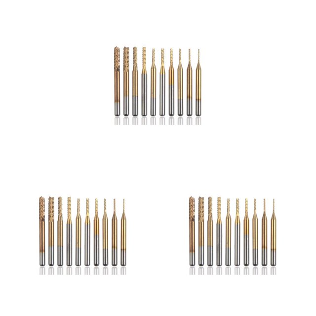 Eigraketly 10 piezas de brocas de molino de extremo de acero de alta velocidad accesorios de máquina de grabado de fresado de metal para el hogar Type1 NO1