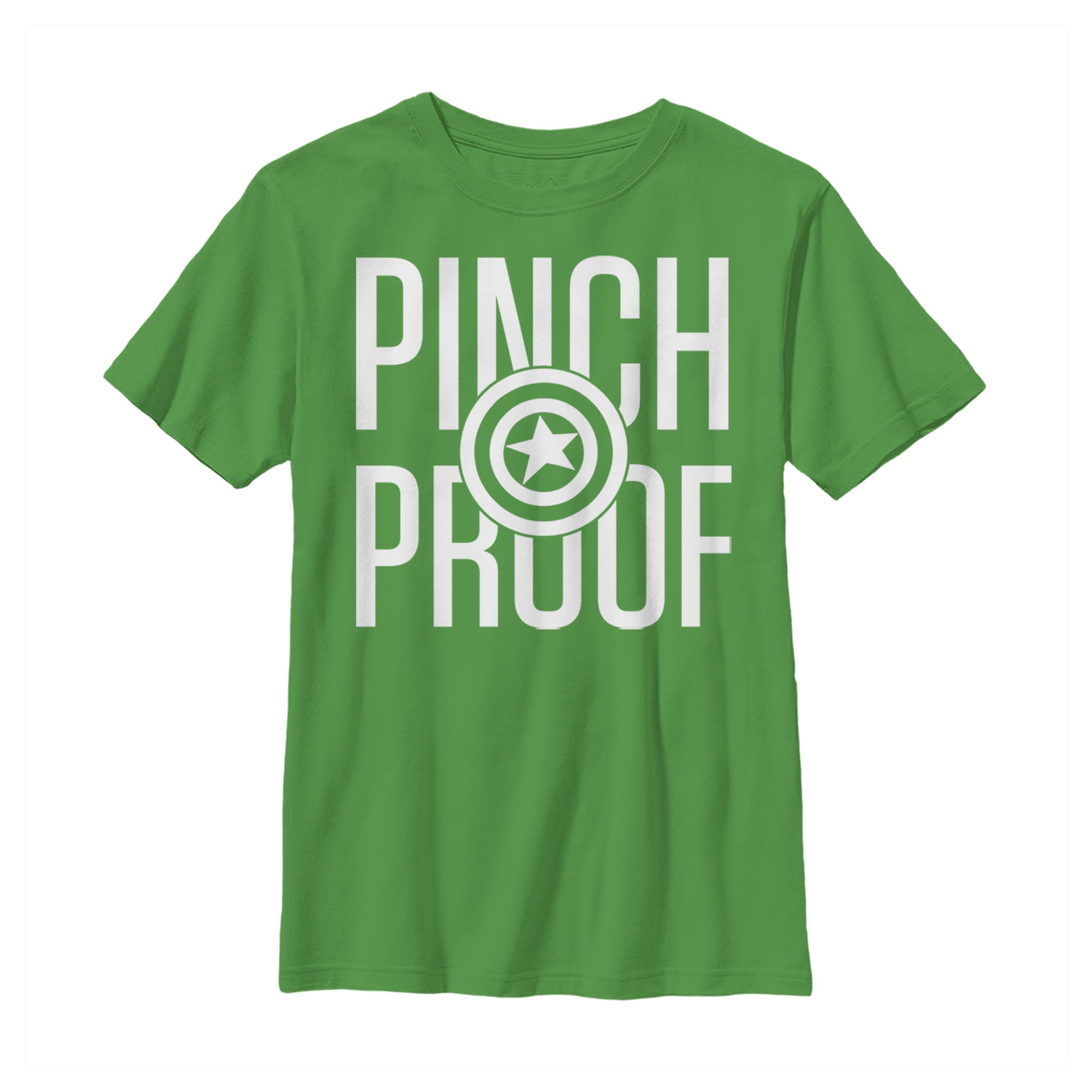 Boy s Marvel Captain America Shield Pinch Proof St. Patrick s Graphic Tee Kelly Green X Small