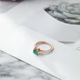 thumbnail image 4 of Gem Stone King 18K Rose Gold Plated Silver Green Malachite and White Created Sapphire Engagement Ring for Women (1.77 Cttw, Cushion 6MM, Gemstone Birthstone, Available in Size 5, 6, 7, 8, 9), 4 of 5