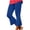 Blue, variant on Levmjia Women's Solid Color Yoga Pants High Waisted Elastic Waist Stretch Capri Leggings Workout Activewear with Pockets