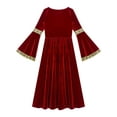 thumbnail image 5 of Alvivi Kids Girls Renaissance Vintage Dress Gothic Medieval Costume Maxi Dresses Cosplay Halloween Costume Red 16, 5 of 7