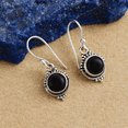 thumbnail image 4 of Sechi Round Black Onyx Handcrafted 925 Sterling Silver Dangle Earring for Women, 4 of 8