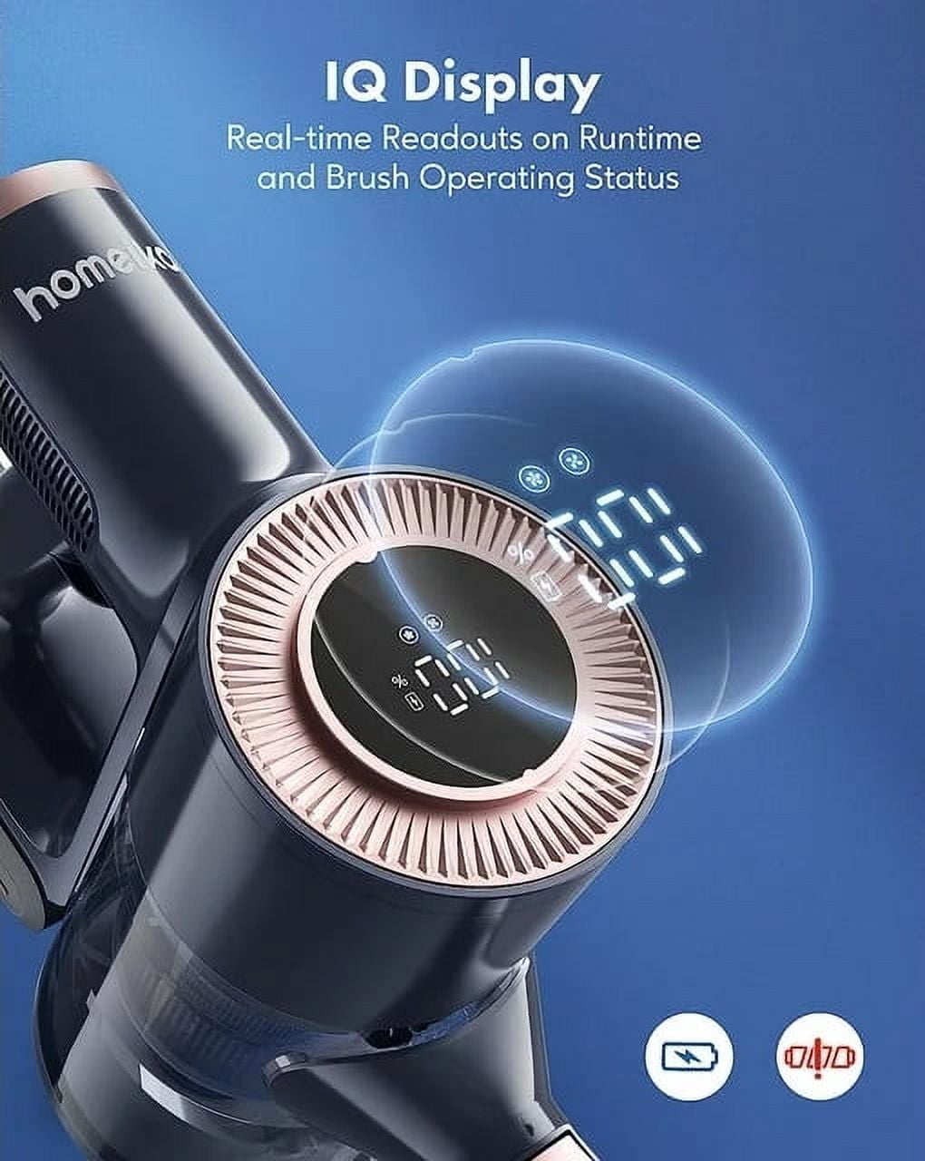 Homeika Cordless Vacuum Cleaner, 20Kpa Powerful Suction Vacuum with LED Display, 8 in 1 Lightweight Stick Vacuum with 30 Min Runtime Detachable Battery