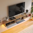 thumbnail image 6 of FloatiCasa 70" Floating TV Stand Wall-Mounted TV Shelf with 2 Doors Natural-color Floating TV Cabinet for TVs up to 75" Modern Entertainment Center, 6 of 14