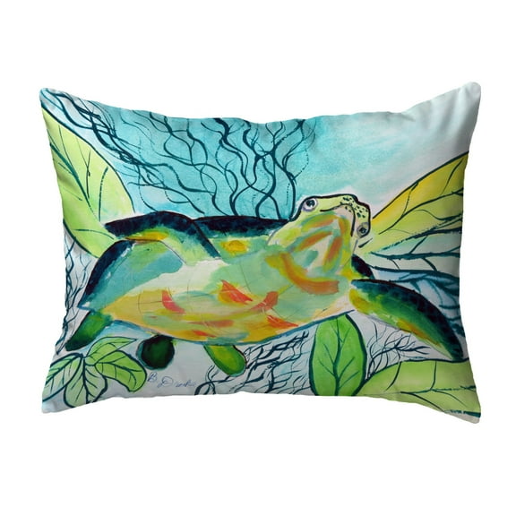 Betsy Drake KS1118 11 x 14 in. Smiling Sea Turtle Non-Corded Indoor & Outdoor Pillow