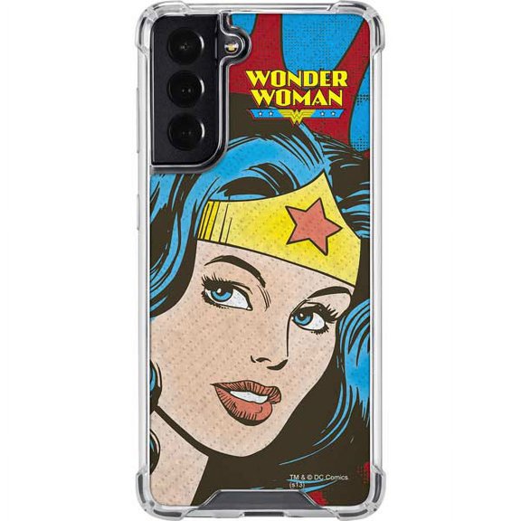 Skinit DC Comics Wonder Woman Vintage Profile Galaxy S22 Clear Case