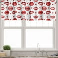 thumbnail image 3 of Ambesonne Vintage Valance & Curtain, Woman Lips with Gestures, 55"x24", Vermilion and White, 3 of 6