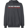 thumbnail image 2 of OXI Hoodie Sweatshirt - I'm Not Weired, Basic Casual Hoodie for Men's and Women Fleece Hoodie Long Sleeve - Charcoal 3X-Large, 2 of 3