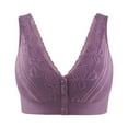 Women's Front Closure Cotton Bra Button Snap Closure Comfort Wireless