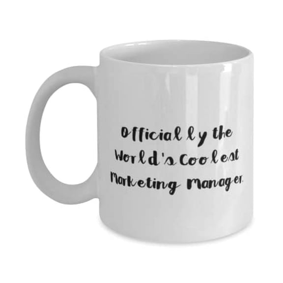 Sarcasm Marketing manager, Officially the World's Coolest Marketing Manager, Perfect Holiday 15oz Mug From Coworkers