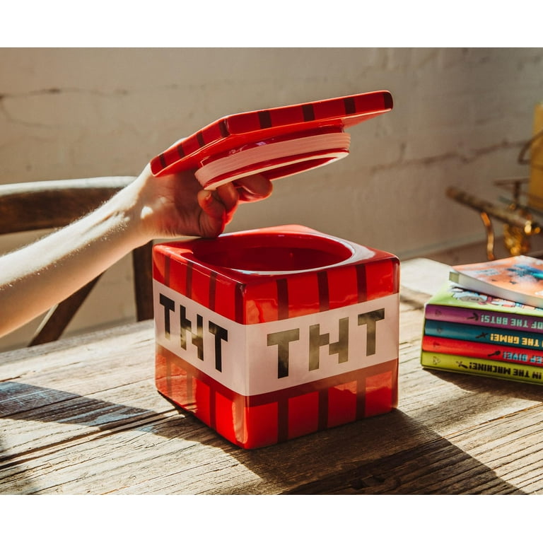 Minecraft TNT Block Ceramic Cookie Jar Container | 6 Inches Tall