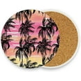 thumbnail image 2 of Coolnut Black Palms Silhouettes Coasters for Drinks Set of 4, Absorbent Ceramic Drink Coaster with Cork Base for Wooden Coffee Table, Cool Housewarming Gift for Home Decor Gifts, 2 of 6