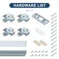 thumbnail image 4 of Sliding Closet Doors 48" x 80" 5-Lite Frosted Glass Door with Hardware Kit, MDF Slab Assemble Required, 4 of 6