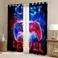 thumbnail image 2 of Homewish Teens Colorful Gamepad Blackout Curtains Set of 2 (52x84 Each),Abstract Lightning Window Curtains,Gradient Red Blue Curtains and Drapes For Boys Kids,Luxury Bedroom Decor, 2 of 6