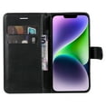 thumbnail image 6 of Nalacover Wallet Case for iPhone 15 Plus, Card Slots Holder Magnetic Clasp Premium Luxury PU Leather Flip Folio Cover with Kickstand Wrist Strap Soft Silicone Shockproof Case, Black, 6 of 9