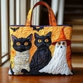 thumbnail image 4 of Halloween Tote Bags with Handles, Quilted Halloween Print Travel Tote, With Padded Shoulder Strap Daily Handbag, 4 of 6