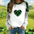 thumbnail image 2 of Plus Size St Patricks Day Sweatshirt for Women Festival Printed Color Block Crew Neck Long Sleeve Casual Tops (5XL, White), 2 of 5