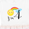 thumbnail image 4 of Inktastic I'm 4- Fourth Birthday Sun Rainbow Girls Toddler Dress, 4 of 5