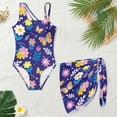thumbnail image 3 of Xixirimido Boho Floral Butterfly Blue Print Girls One Piece Swimsuits Cutout Bathing Suit with Cover Up Skirt Quick Dry Beach Swimwear with Adjustable Strap, Size 13-14 Years, 3 of 7