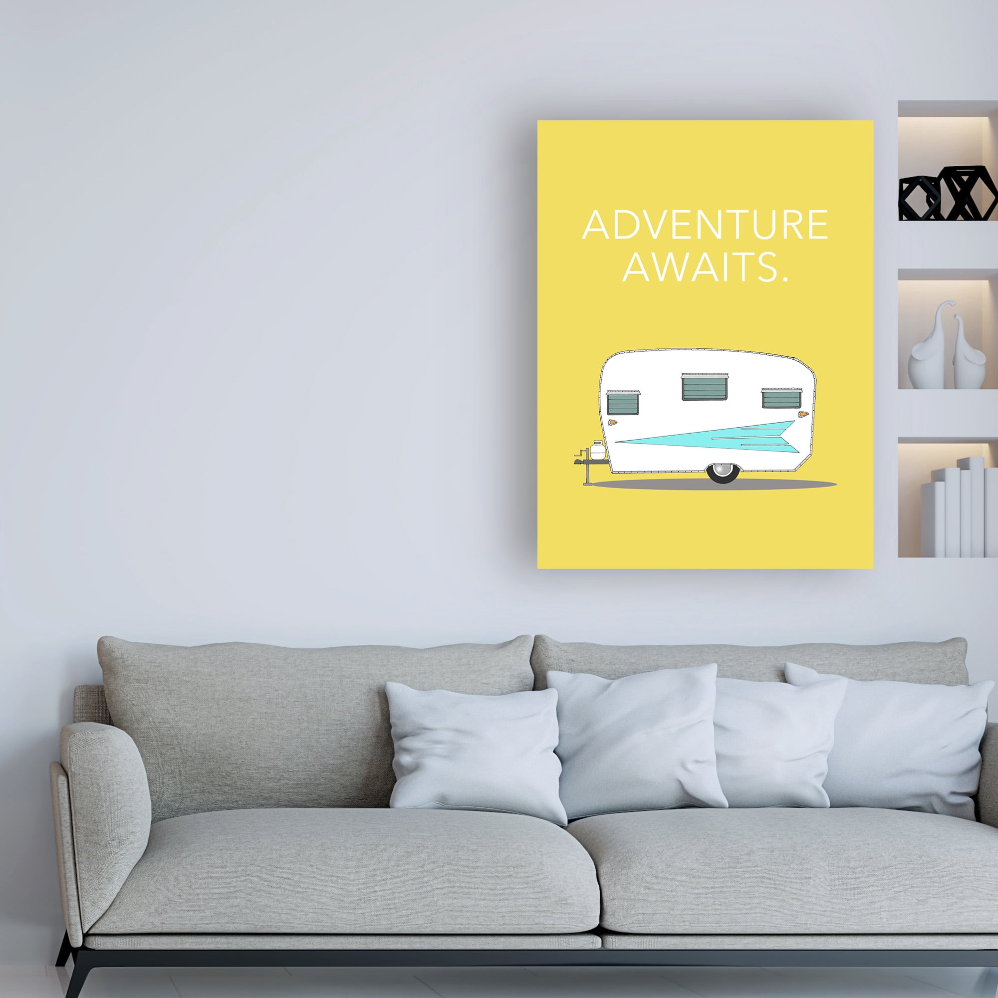 Trademark Fine Art 'Adventure Awaits Camping' Canvas Art by Annie Bailey Art