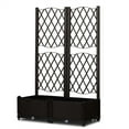 thumbnail image 4 of Tcbosik Garden Bed Planter with Trellis, Outdoor Standing Planter Box with Drainage Holes for Patio Porch Balcony, Brown, 4 of 15