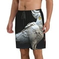 thumbnail image 2 of Fuzoiu White Red Cockatoo Print Men's Beach Shorts,Men's Swim Trunks,Quick Dry Board Shorts with Pockets,Men's Bathing Suits for Surfing, Running, and Casual Wear-Medium, 2 of 6