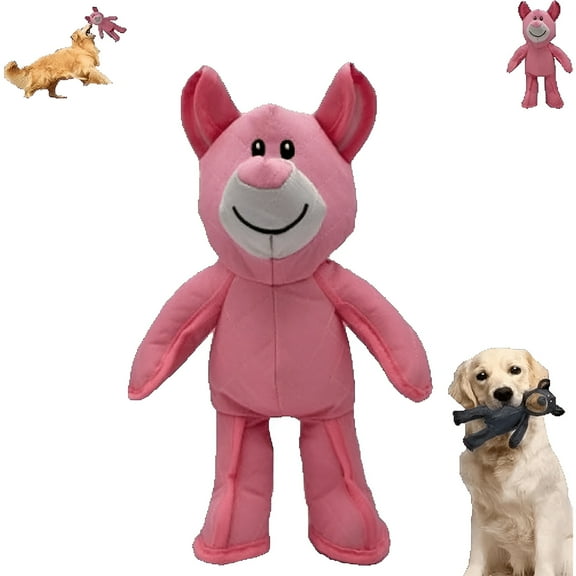 BESTSKY Indestructible Bear Dog Toy,Durable Tough Heavy Duty Stuffed Plush Dog Squeaky Toy Keep Them Busy