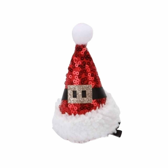 Décorations de Noël, Petits Chapeaux et Jupes à Sequins Rouges, Pinces à Cheveux de Noël