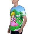 thumbnail image 6 of Mens Super Mario Princess Peach 3d Print T-Shirt Crewneck Short Sleeve Tee Shirt, 6 of 7