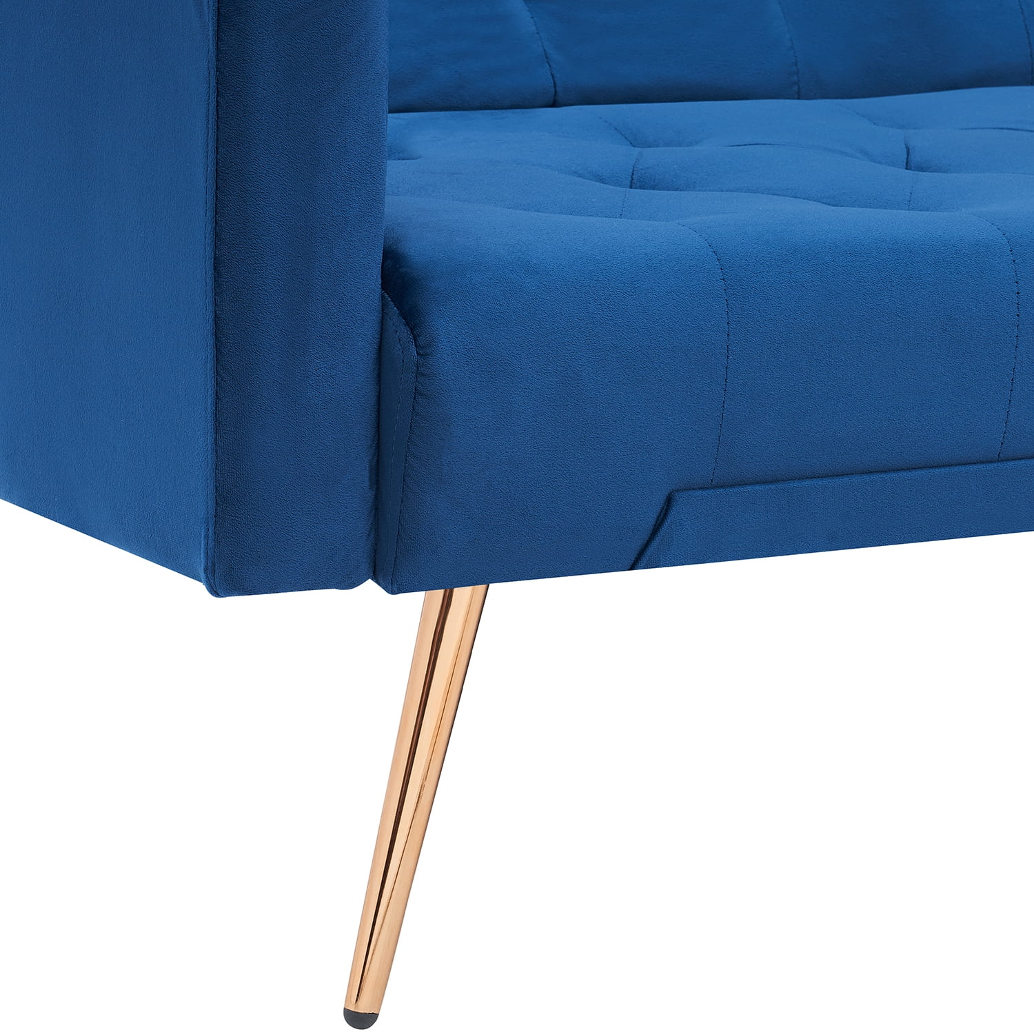 Kadyn 71" Futon Couch, Convertible Double Sofa Bed for Compact Living Space, Modern Velvet Futon Sofa Bed for Living Room, Blue