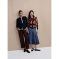 thumbnail image 7 of Free Assembly Women's and Women's Plus Argyle Cardigan Sweater with Puff Sleeves, Midweight, Sizes XS-4X, 7 of 7