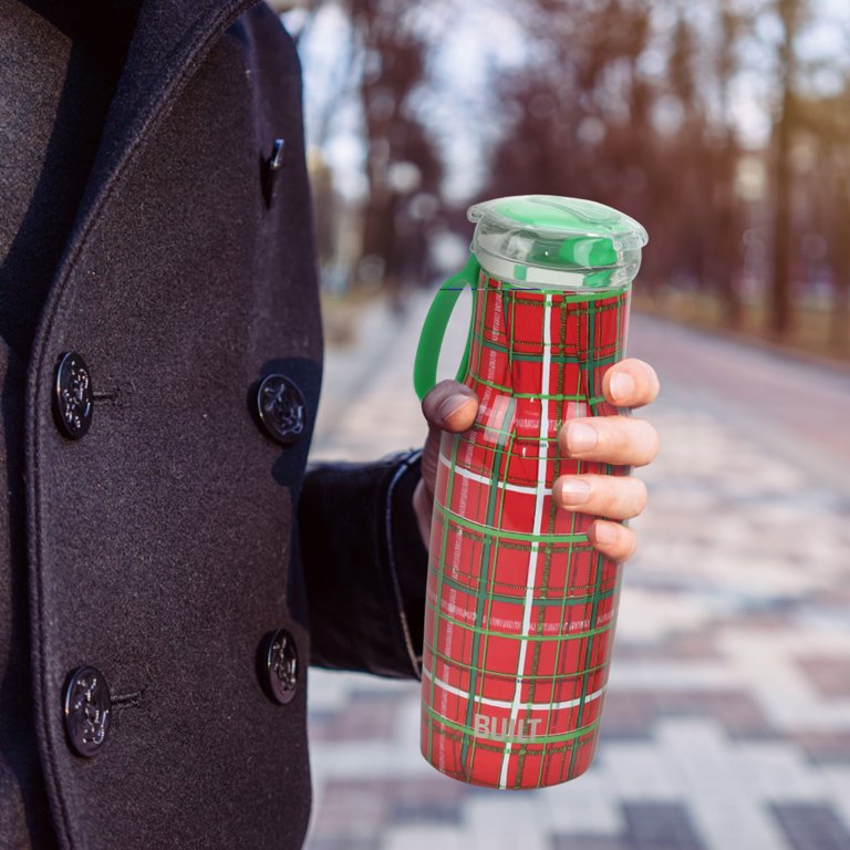 Insulated Water Bottle: Holly Graphic and Bamboo Cap