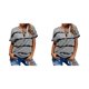 thumbnail image 3 of Jumpingount Camiseta a rayas de algodón para mujer, blusa transpirable informal con cuello redondo, ropa de diario, Top de verano para la escuela, ropa Type4 NO4 Jumpingount CBP233890, 3 of 6